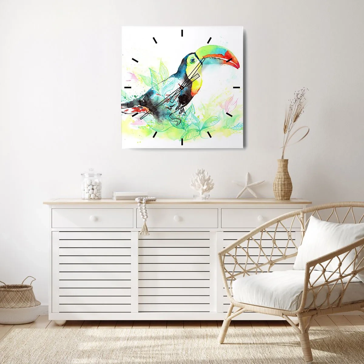 Nástenné hodiny - Farebný ako Južná Amerika - 40x40 cm