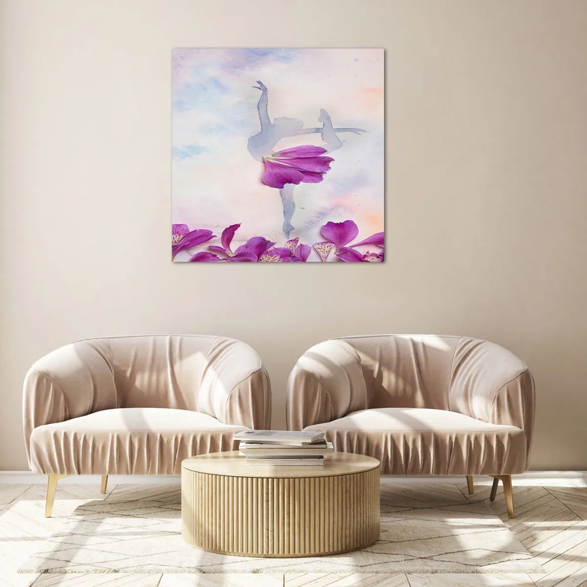 Obraz na skle - Jemná ako kvetina - 60x60 cm