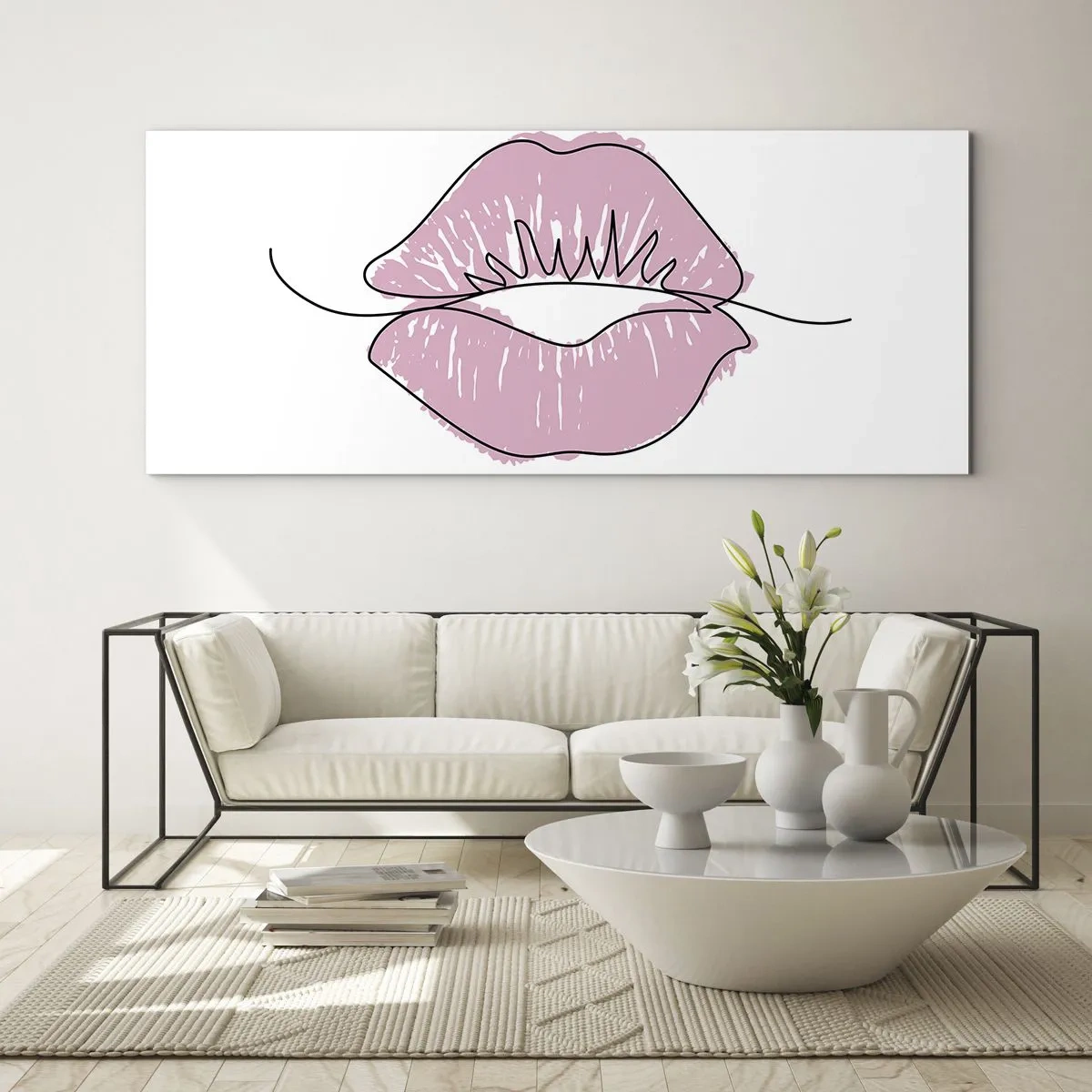 Obraz na skle - Si pripravený na bozk? - 100x40 cm