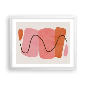 Plagát v bielom ráme - Jemný pohyb foriem - 50x40 cm