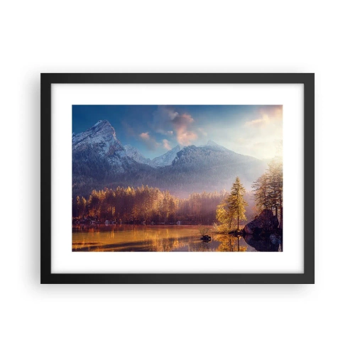 Plagát v čiernom ráme - V horách a údoliach - 40x30 cm