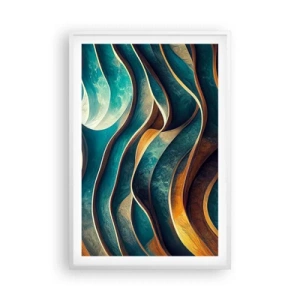Plagát v bielom ráme - Meandre modrej - 61x91 cm