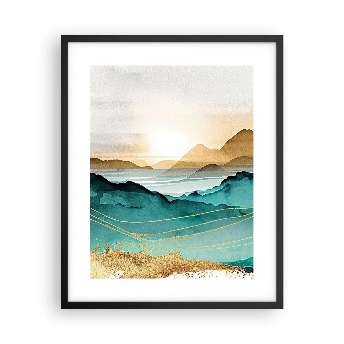 Plagát v čiernom ráme - Na pokraji abstrakcie – krajina - 40x50 cm