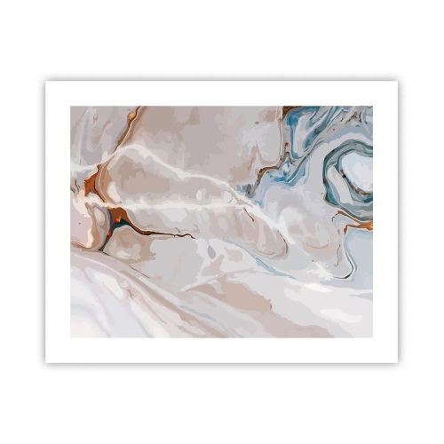 Plagát - Modré meandre pod bielou - 50x40 cm