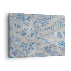 Obraz na plátne - Geometrické vzory v odtieňoch modrej a sivej - 70x50cm - V šedo-modrom labyrinte - Moderná nástenná dekorácia do obývacej izby a spálne ARTTOR