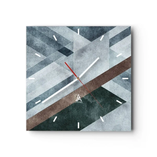 Nástenné hodiny - Sofistikovaná elegancia geometrie - 30x30 cm