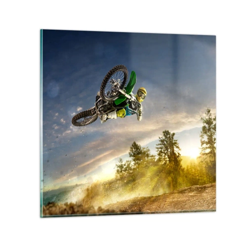 Obraz na skle - Zapni emócie! - 50x50 cm