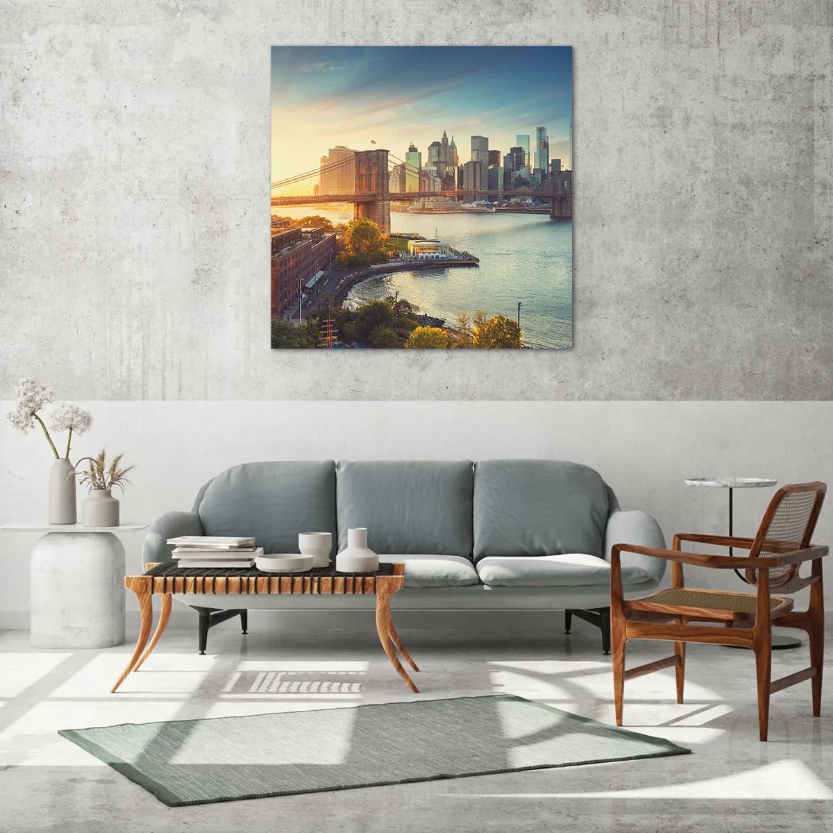 Obraz na skle - Svitanie veľkomesta - 70x70 cm