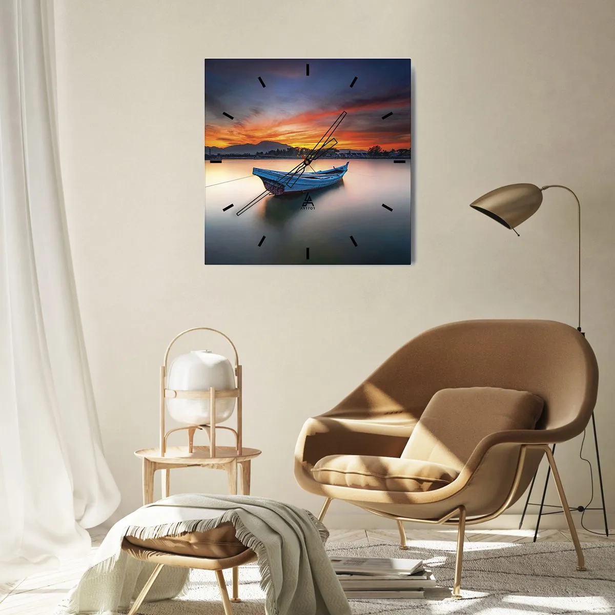 Nástenné hodiny - Blíži sa dobrá noc - 40x40 cm