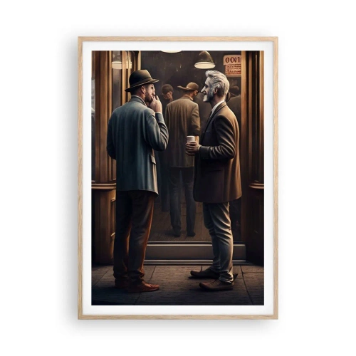 Plagát v ráme zo svetlého duba - Dobrá chvíľa dňa - 70x100 cm