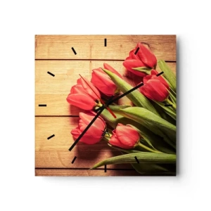 Nástenné hodiny - Jarné vyznanie - 40x40 cm