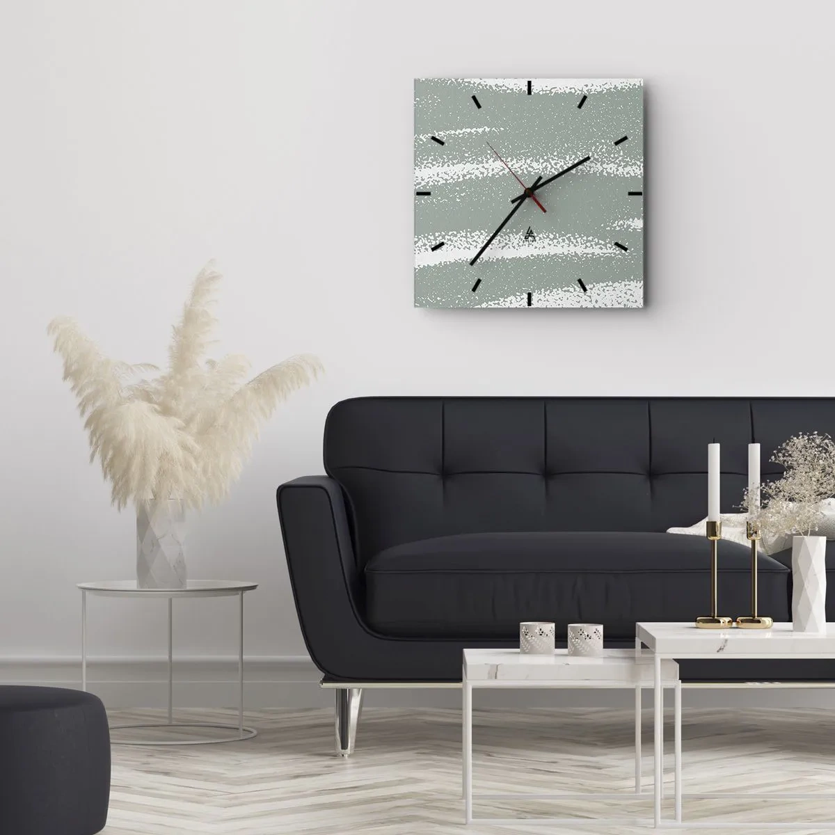Nástenné hodiny - Abstrakcia v zimnom štýle - 30x30 cm