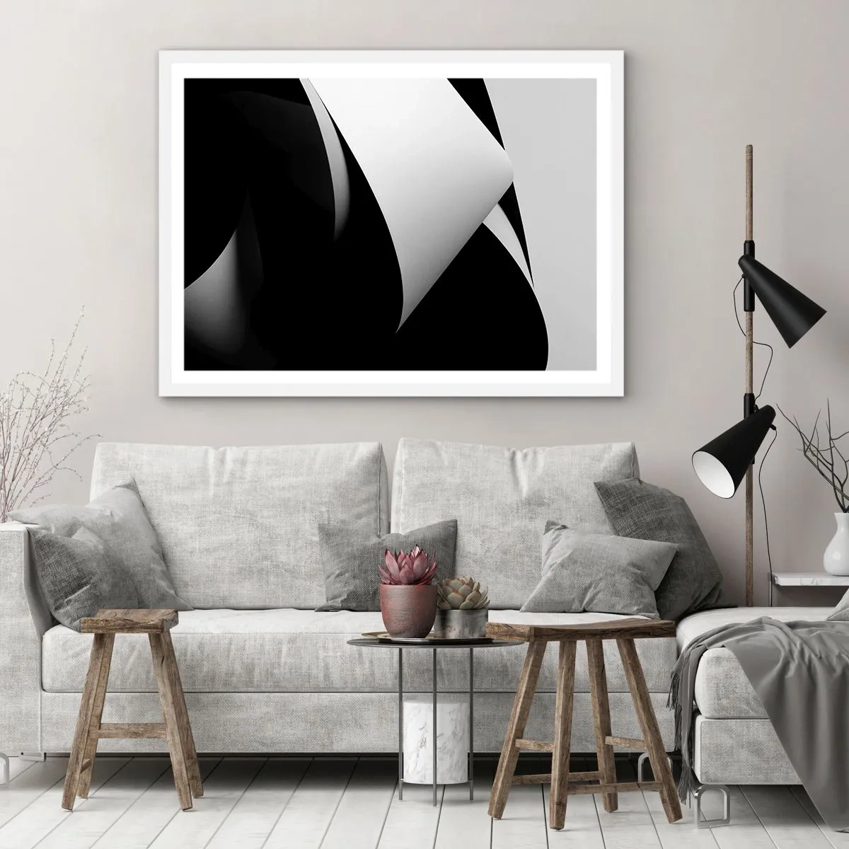 Plagát v bielom ráme - Svetlo z hlbín tieňa - 91x61 cm