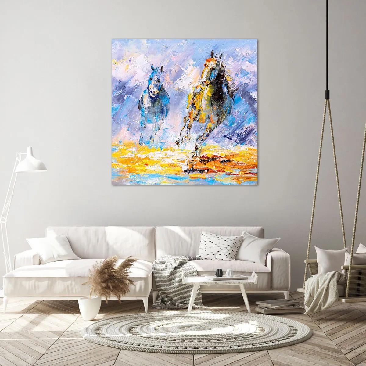 Obraz na plátne - Cvalom cez žiaru - 60x60 cm