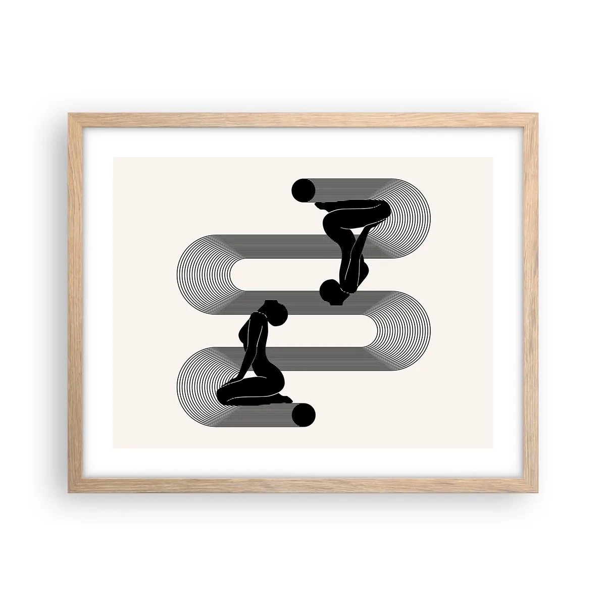 Plagát v ráme zo svetlého duba - Zmyselná symetria - 50x40 cm
