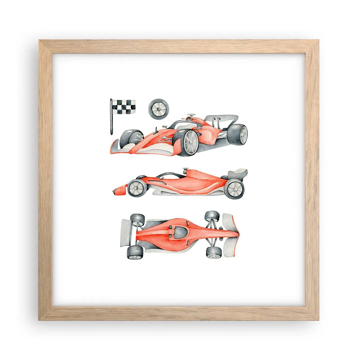 Plagát v ráme zo svetlého duba - Dobehnúť sen - 30x30 cm