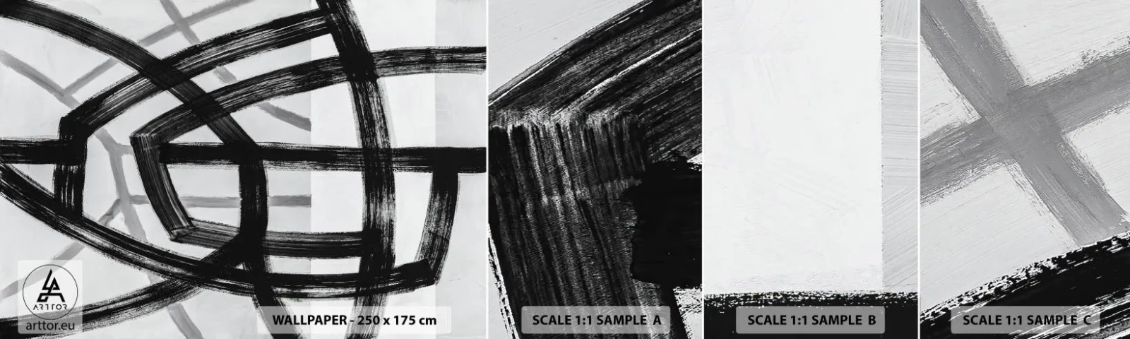 Vzorka samolepiacej fototapety Deluxe Sticker - Hĺbka - Čiarky, Kus, Moderné - 100x30 cm