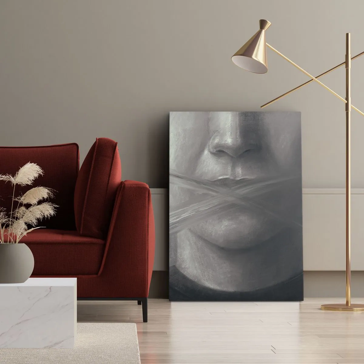 Obraz na plátne - Ani slovo - 45x80 cm