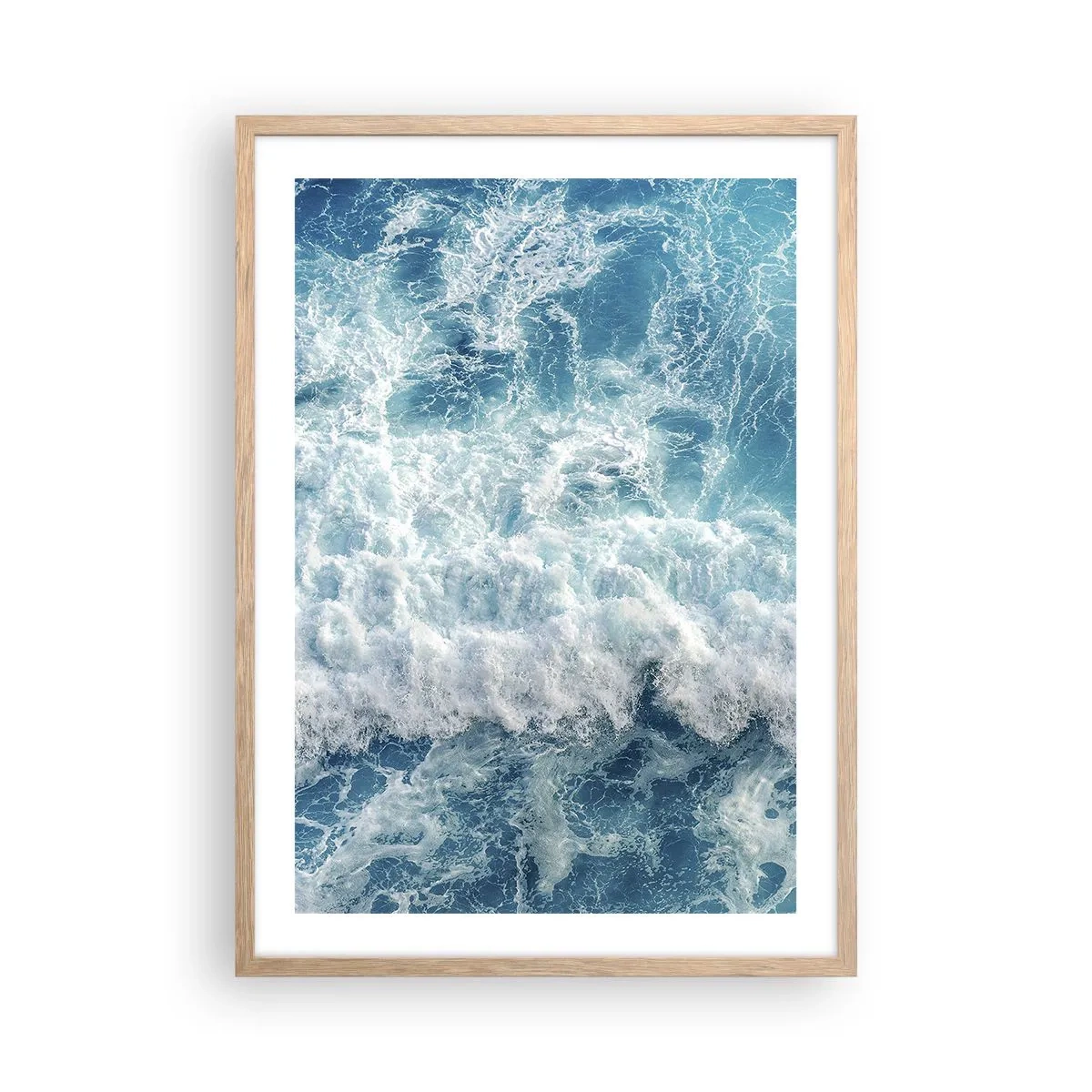 Plagát v ráme zo svetlého duba - Radostne a skákavo - 50x70 cm