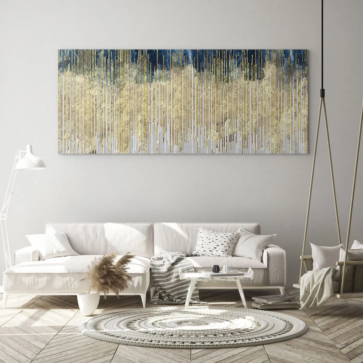 Obraz na skle - Pozlátená hranica - 100x40 cm