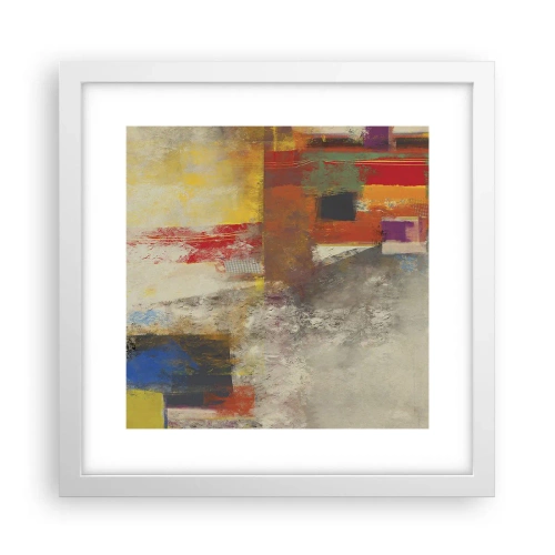 Plagát v bielom ráme - Geometria farieb - 30x30 cm
