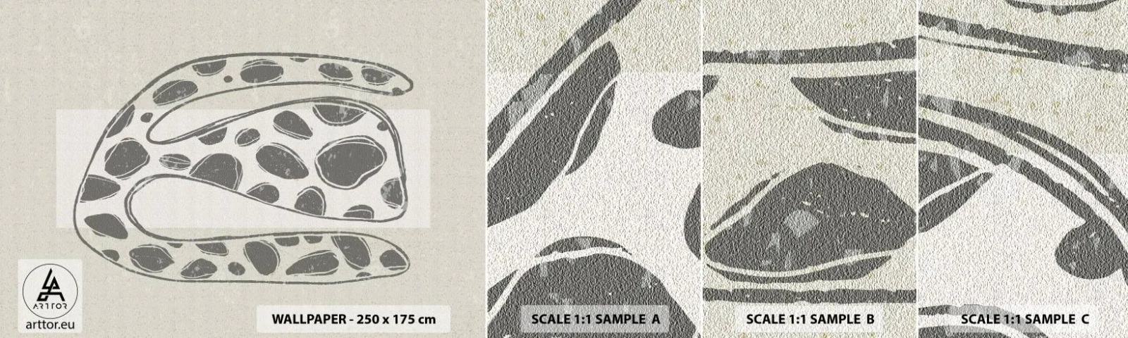 Vzorka samolepiacej fototapety Deluxe Sticker - Bizarná bytosť - Boho, Minimalizmus, Svetlý - 100x30 cm