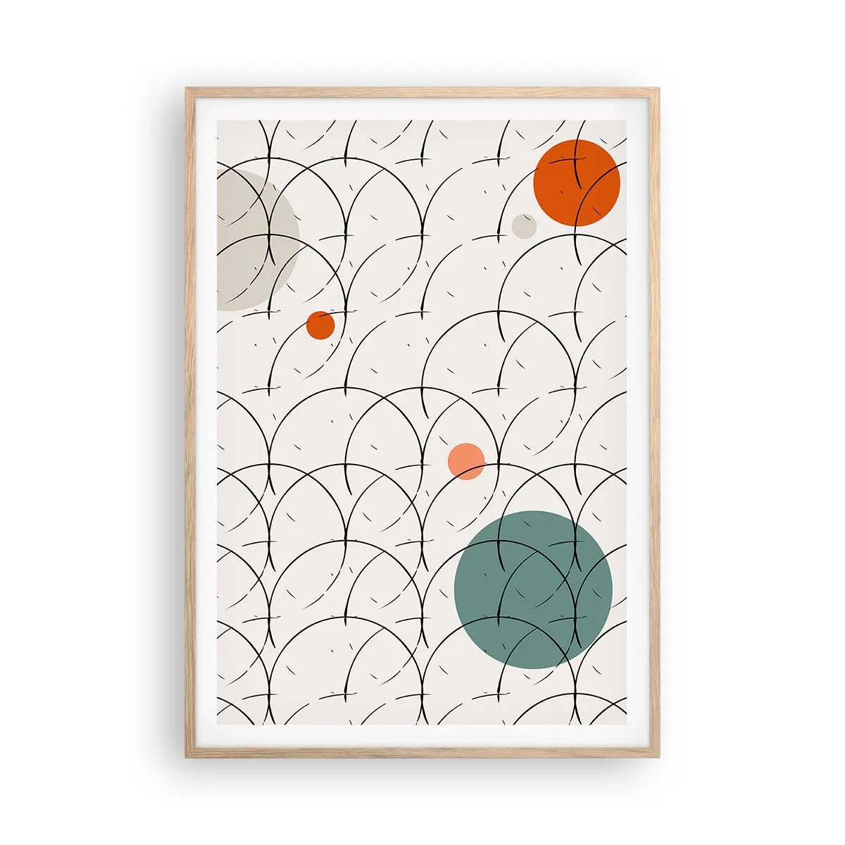 Plagát v ráme zo svetlého duba - V duchu pop-artu - 70x100 cm