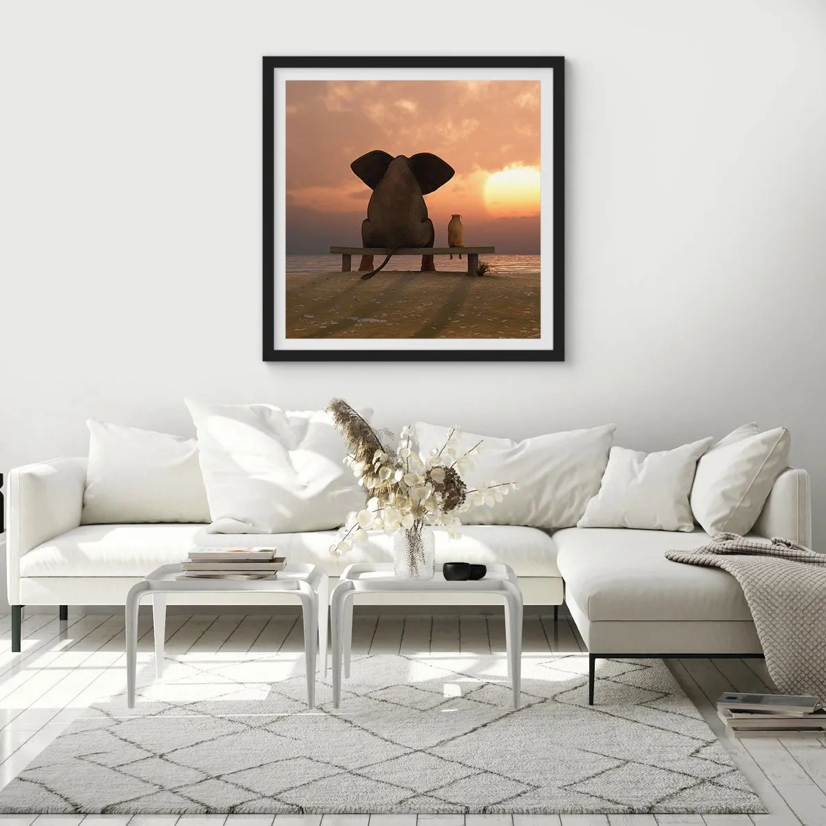 Plagát v čiernom ráme - Je skvelé spolu mlčať - 60x60 cm