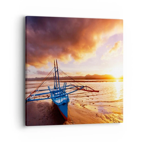 Obraz na plátne - Po celom dni sa natiahnuť na piesku - 40x40 cm