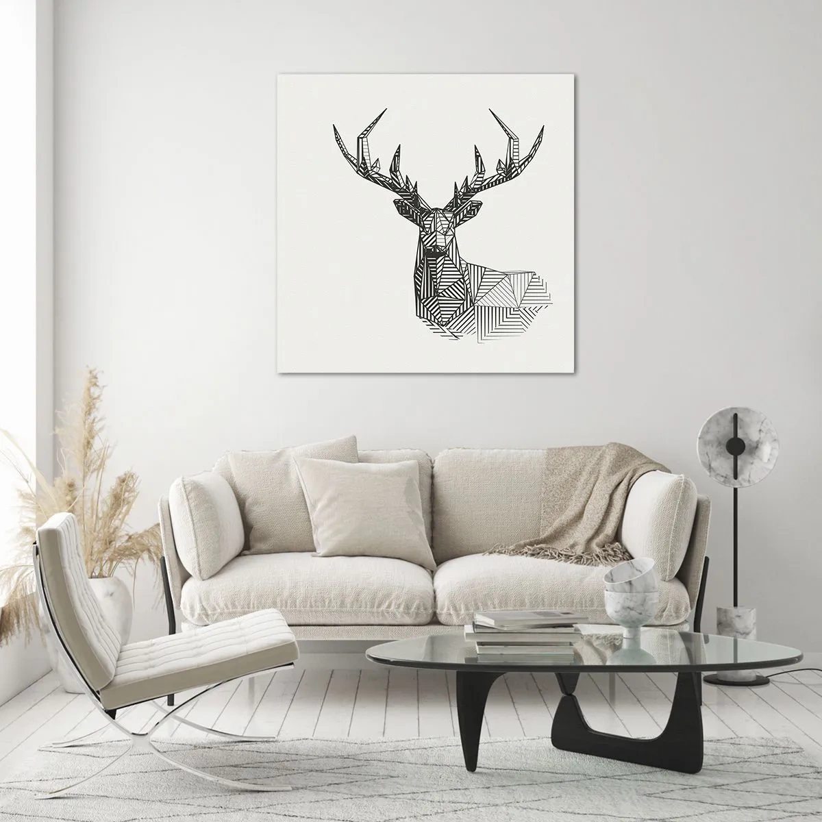 Obraz na skle - Jeleň v kubistickom štýle - 60x60 cm