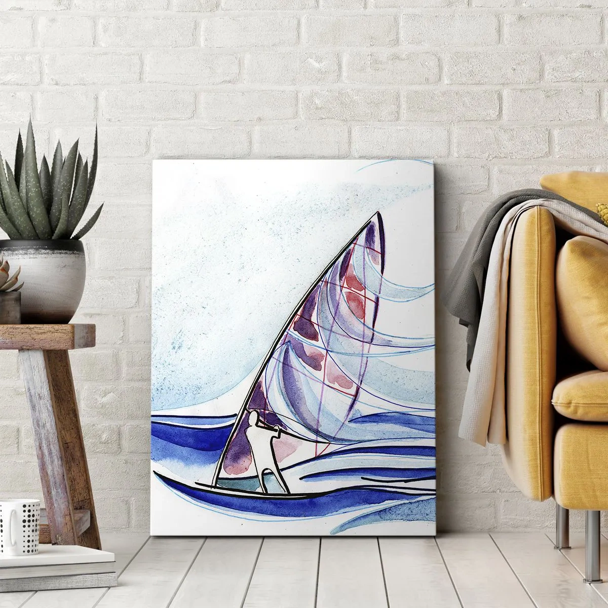 Obraz na plátne - S vetrom v rytme vĺn - 45x80 cm