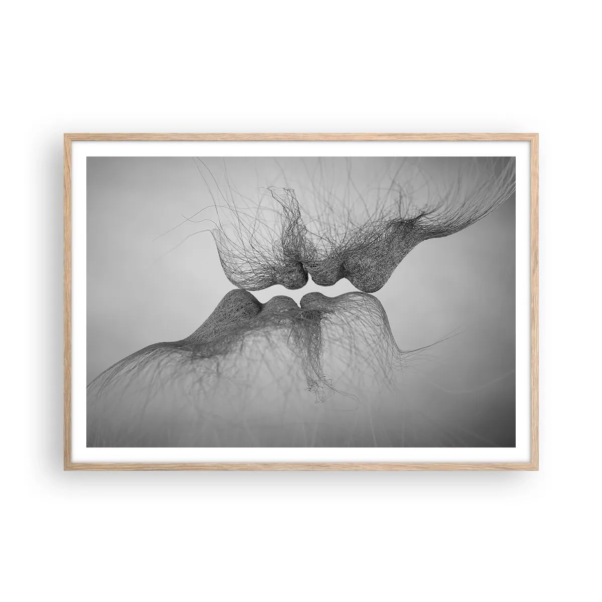 Plagát v ráme zo svetlého duba - Bozk vetra - 100x70 cm