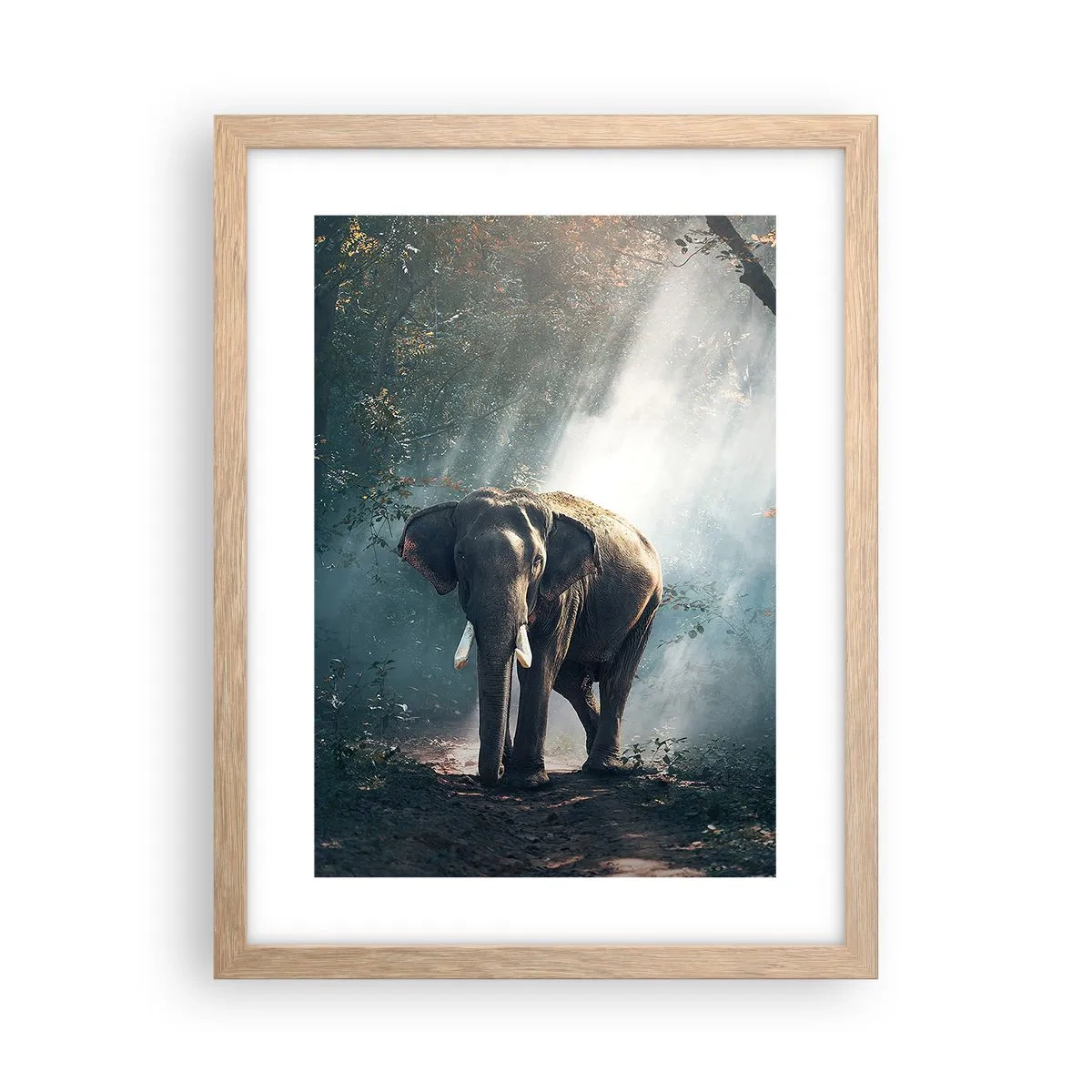 Plagát v ráme zo svetlého duba - Pokojná prechádzka - 30x40 cm