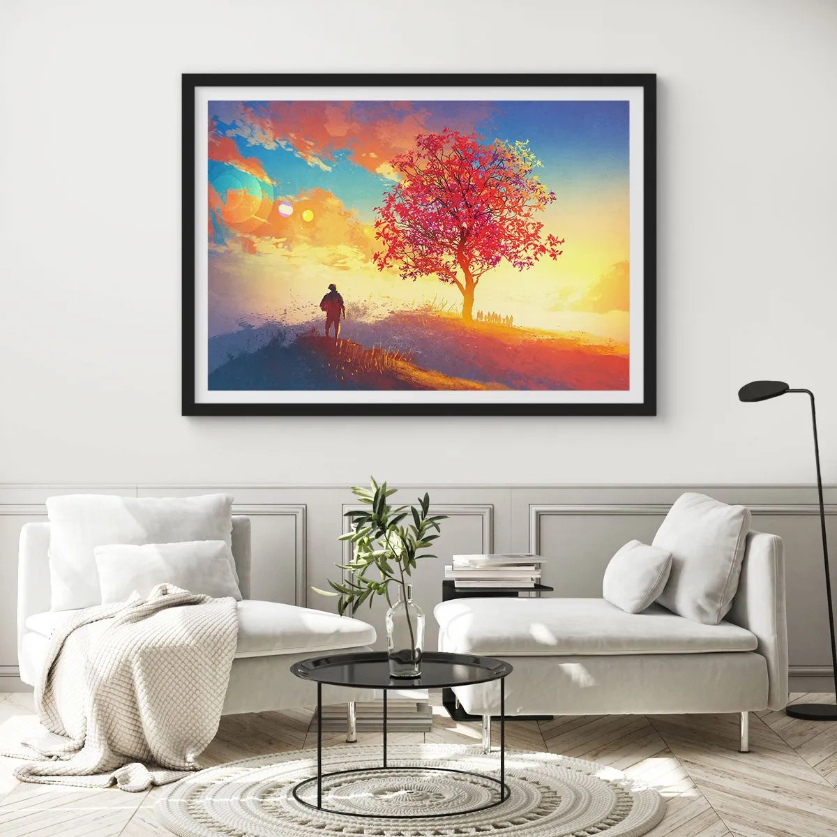 Plagát v čiernom ráme - Pútnik pri cieli - 50x40 cm