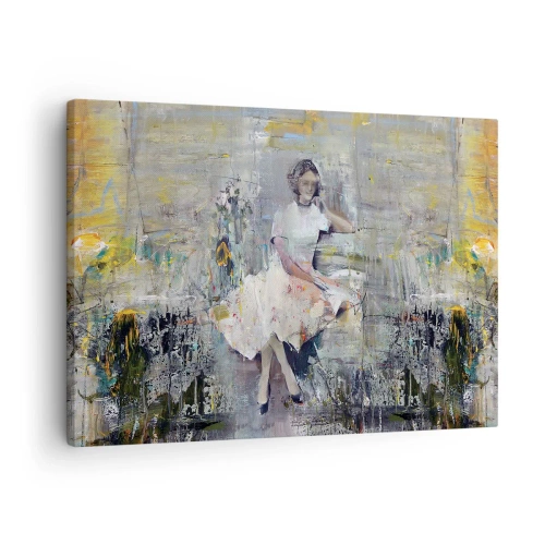 Obraz na plátne - Umelecký portrét ženy v pastelových farbách - 70x50cm - Klasická a moderná - Moderná nástenná dekorácia do obývacej izby a spálne ARTTOR
