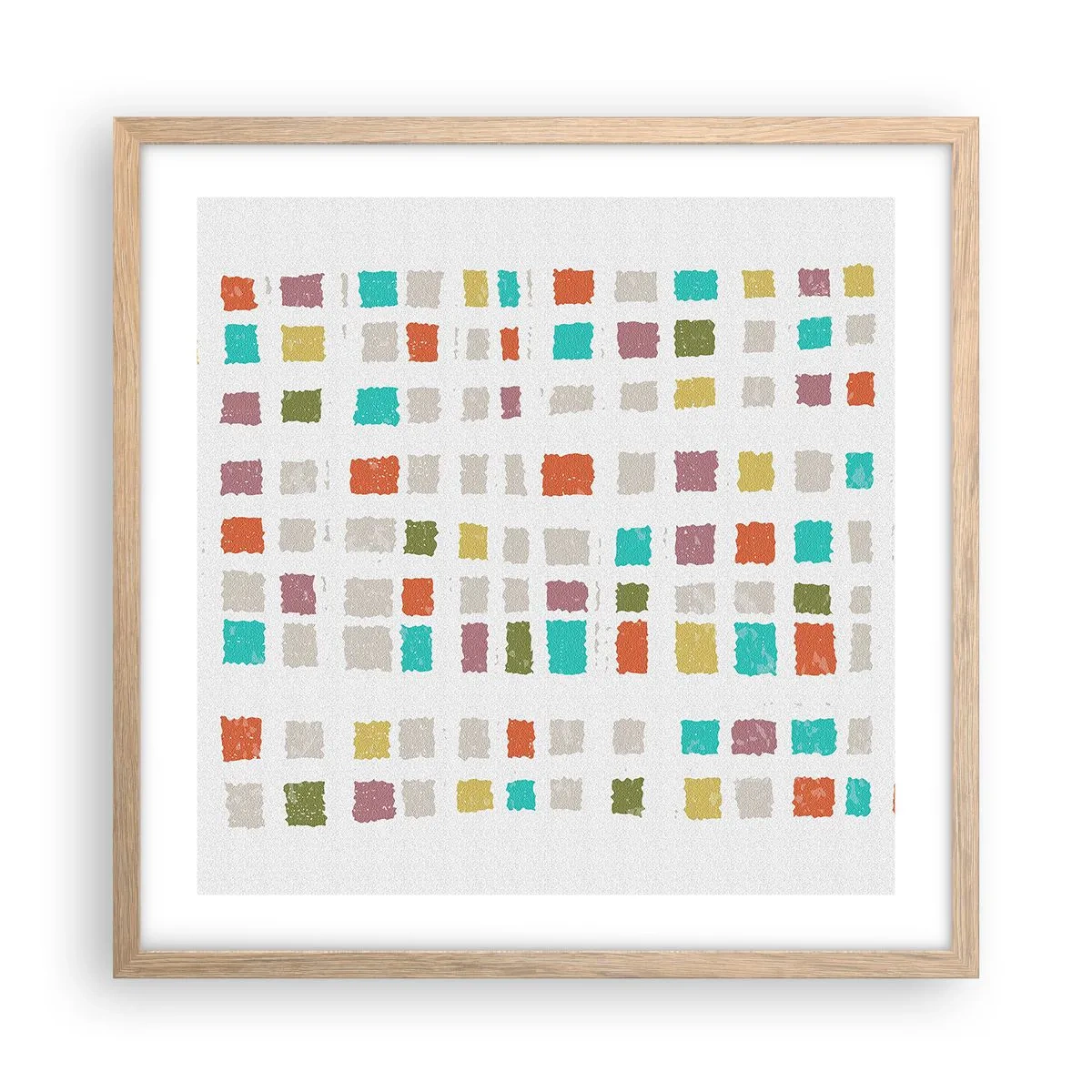 Plagát v ráme zo svetlého duba - Neznáma hra - 50x50 cm