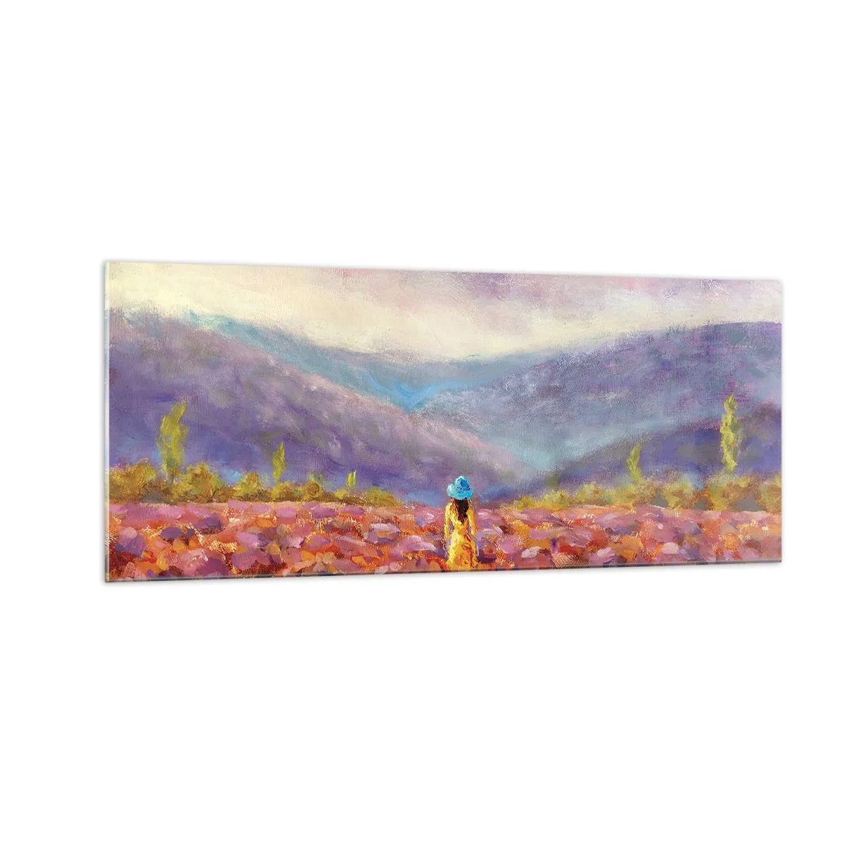 Obraz na skle - V levanduľovom svete - 100x40 cm
