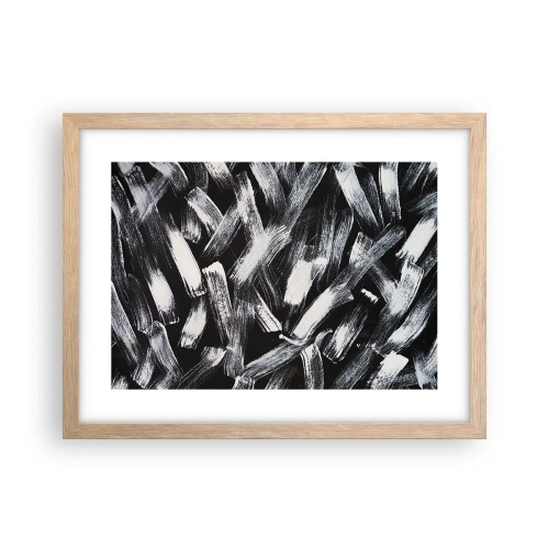 Plagát v ráme zo svetlého duba - Abstrakcia v industriálnom duchu - 40x30 cm