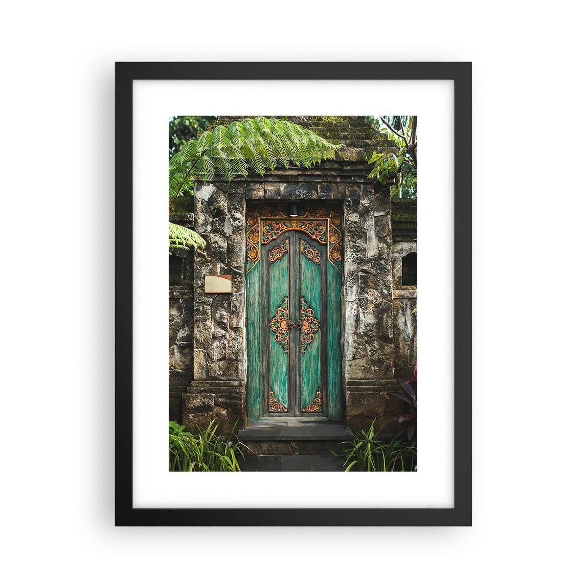 Plagát v čiernom ráme - Dvere do exotického sveta - 30x40 cm