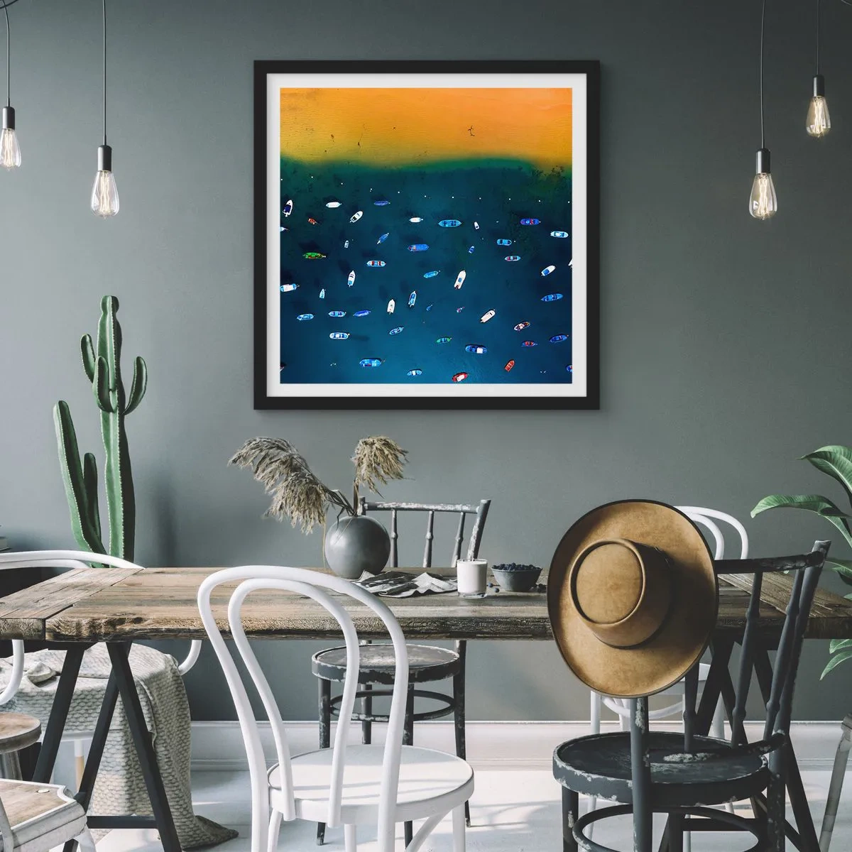 Plagát v čiernom ráme - Prázdninová hra - 60x60 cm