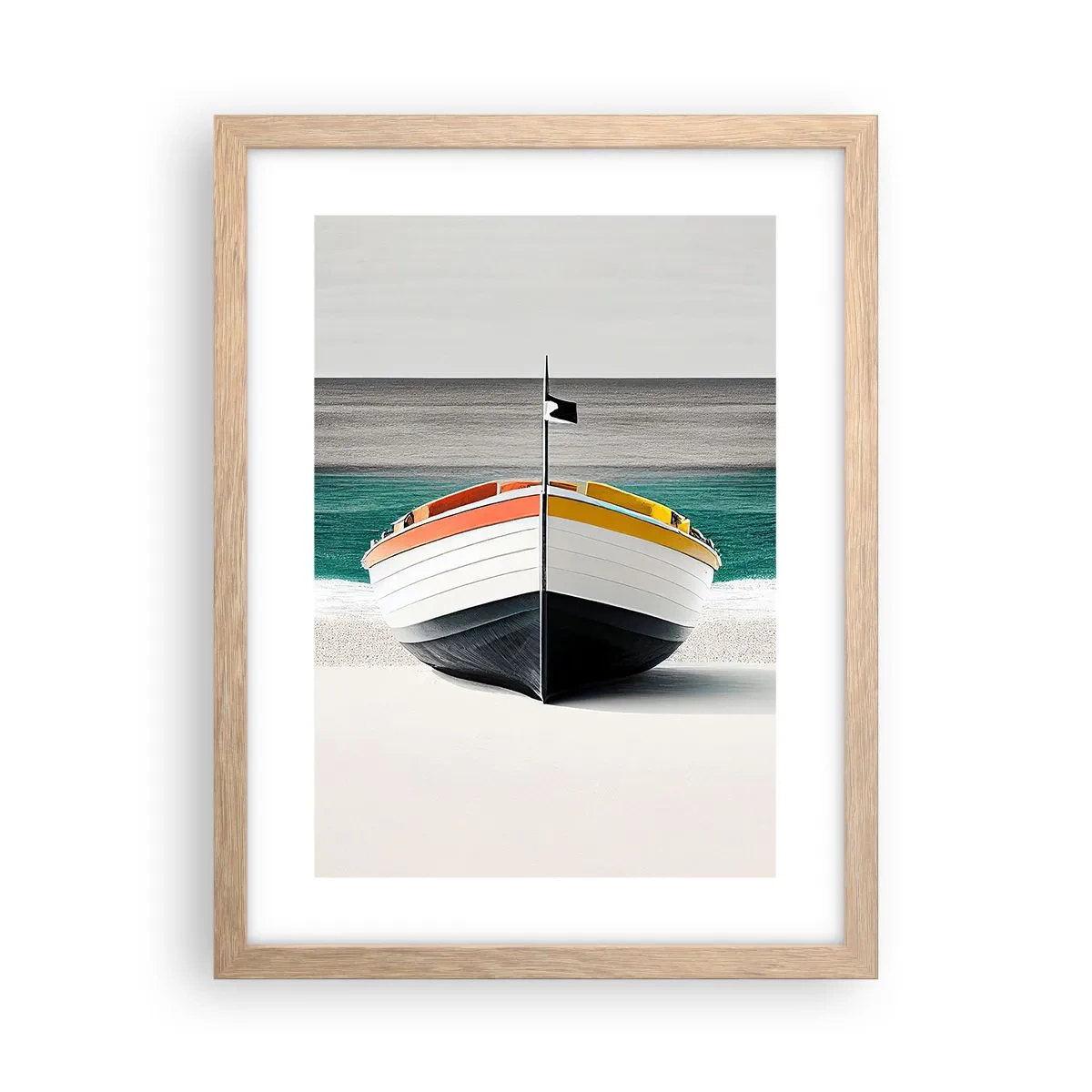 Plagát v ráme zo svetlého duba - Na správnom mieste - 30x40 cm