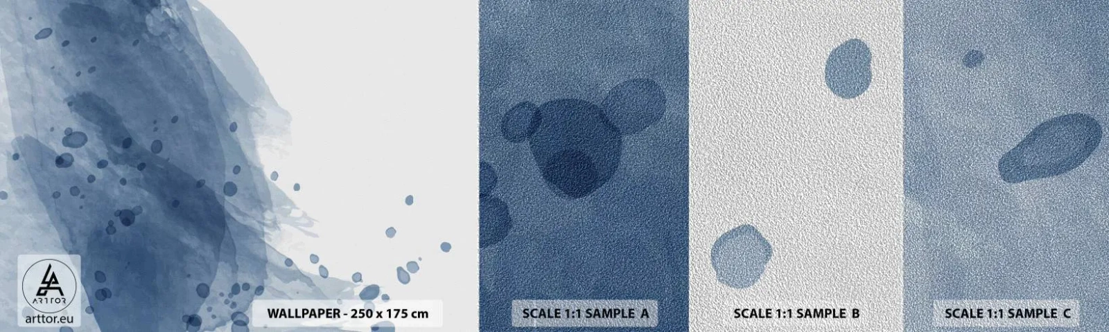 Vzorka fototapety Premium Sand - Modrý tyl - Abstrakcia, Kus, Maľovanie - 100x30 cm