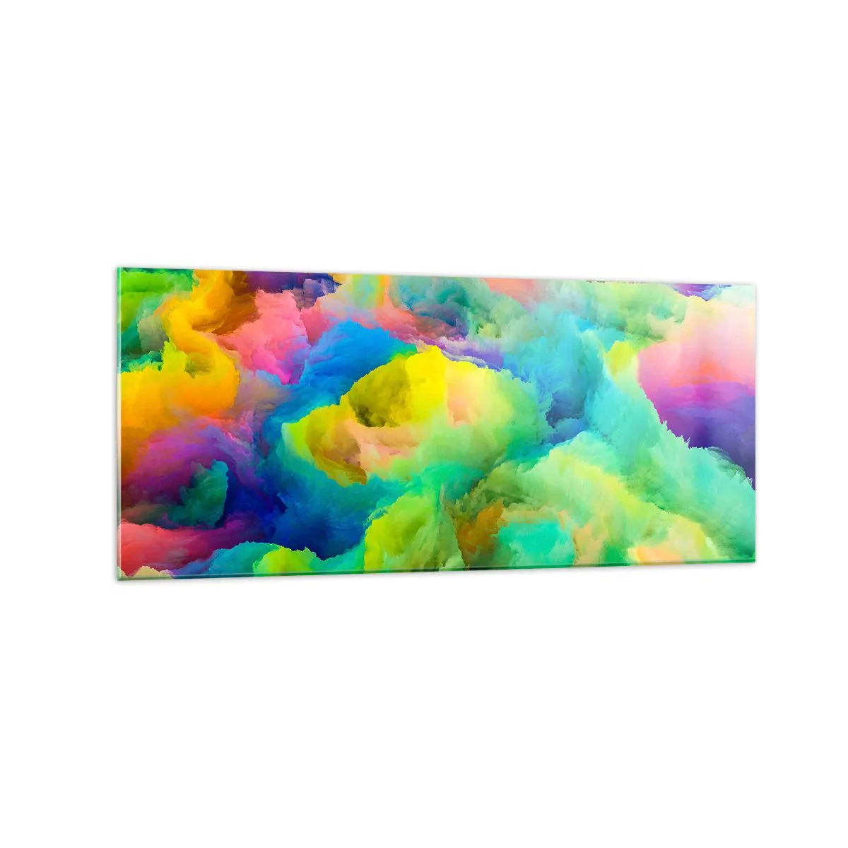 Obraz na skle - Dúhové páperie - 120x50 cm