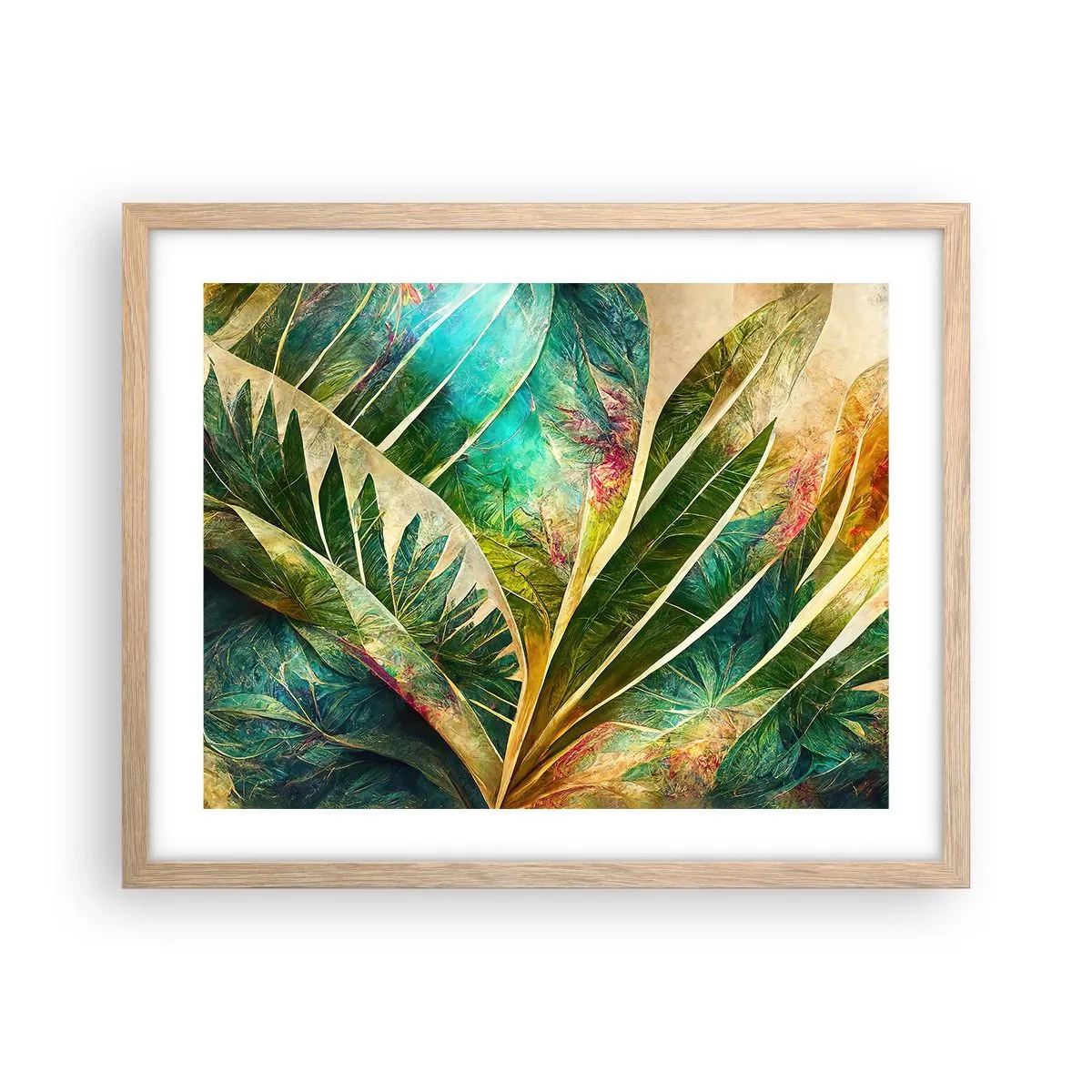 Plagát v ráme zo svetlého duba - Farby trópov - 50x40 cm