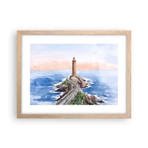 Plagát v ráme zo svetlého duba - Tvárou v tvár moru - 40x30 cm