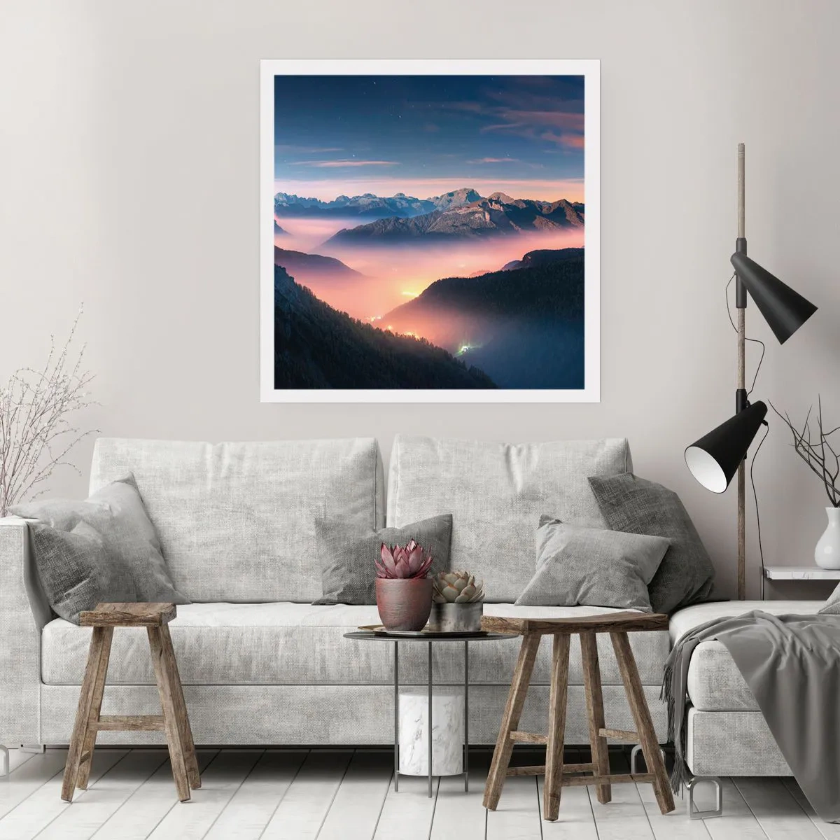 Plagát - Svetlo v údoliach - 60x60 cm