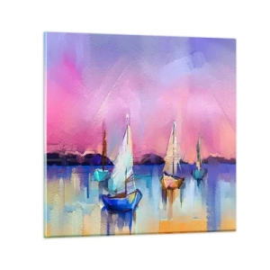 Obraz na skle - Smer: široká voda - 30x30 cm