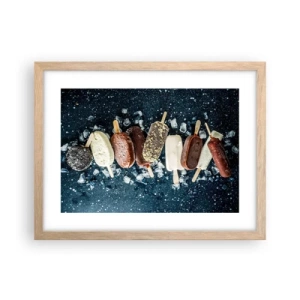 Plagát v ráme zo svetlého duba - Chuť horúceho leta - 40x30 cm