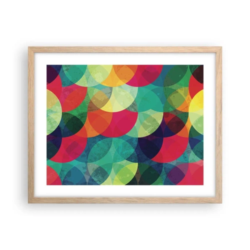Plagát v ráme zo svetlého duba - Vstúpiť do dúhy - 50x40 cm