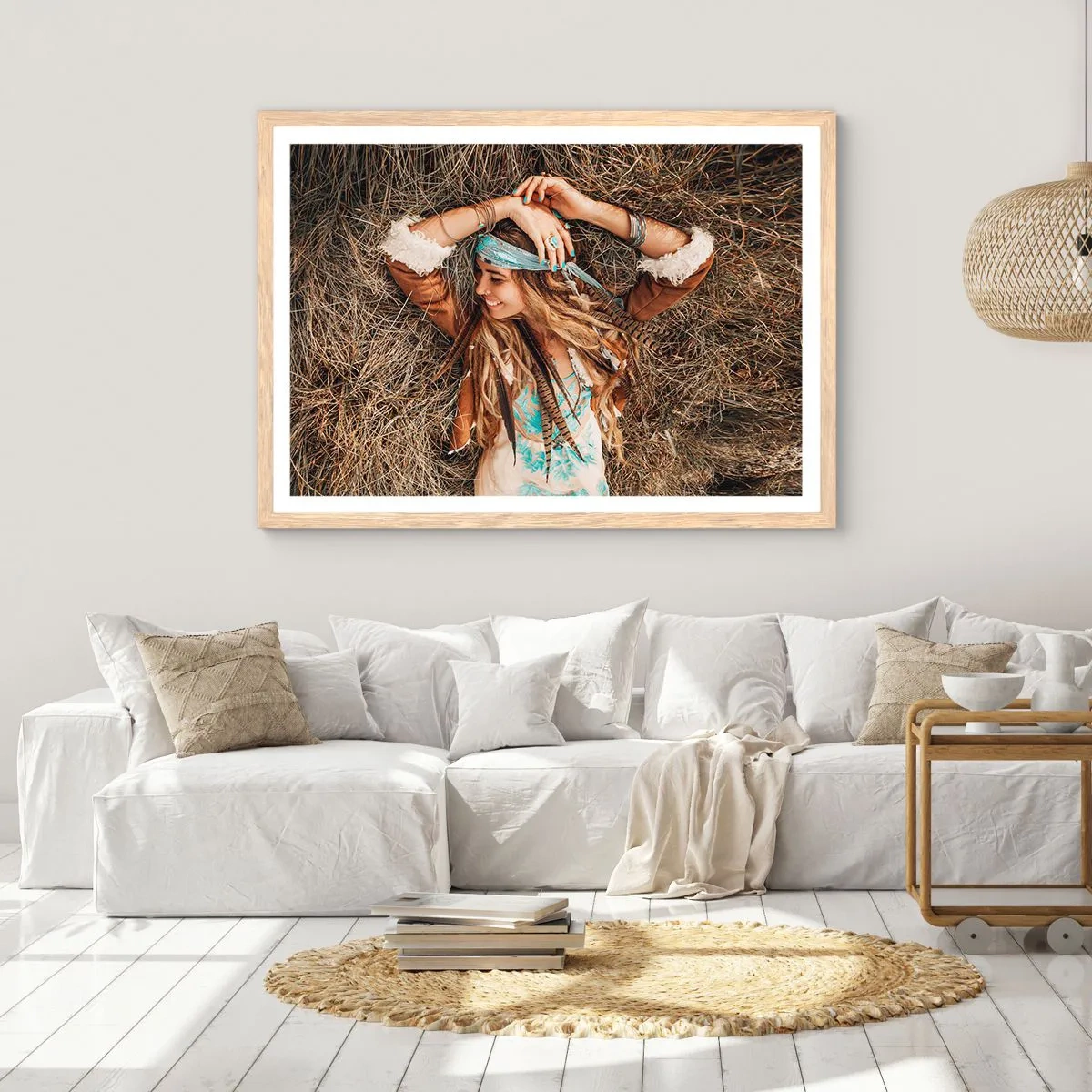 Plagát v ráme zo svetlého duba - Na ceste do leta lásky - 91x61 cm